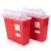 Alcedo Sharps Container for Home and Professional Use 5 Quart (2 Pack), Biohazard Needle and Syringe Disposal, Mailbox Style Lid, Medical Grade 5 Quart 2