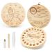 Fadcaer Baby Teeth Save Box Wooden Teeth Storage Box Milk Teeth Box Save Organizer for Baby Kids Girls Boys Milk Teeth Memory Storage Box (A)