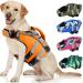 Kuoser life jacket Dog durability dog vest excellent buoyancy life vest dog small medium high safety dog chimney large dogs orange m orange camouflage