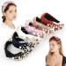 OAOLEER 6 Pack Pearl Headbands for Women with Vintage Elastic Knotted Wide Hair Bands multicolor6