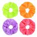 4 Women's Scrunchies Solid Color Scrunchies Hair Decoration Accessories Neon Accessories for Ladies Elastic Scrunchies for Hair Binding (Orange Rose Red Yellow Purple)