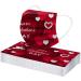 ZQP 10PCS Cute Heart Print Disposable_Face_Masks for Adults Couple with Breathable 3 Layer Face Protection with Adjustable Ear Loops & Nose Wire for Valentine's Day - Buy Online on GoSupps.com