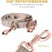 Rose Gold Dog Collar and Lead(2m) Set | Exceptionally Elegant & Adjustable | 3 Adjustable Lengths Dog Leash | Soft and Easy to Clean L(15.7"-25.6") Beige - Buy Online on GoSupps.com