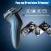 Men's Electric Shaver FlySpur 3D Rechargeable Waterproof Rotary Razor with Pop-up Trimmer - Blue - Buy Online on GoSupps.com
