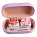 Solustre box colored contact lenses container for contact lenses Colored lentils for the eyes objectively travel set contact container pink lensetui-kit clean eye protection frame ABS