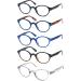 Reading Glasses 1.25 Readers 5 Pack - Lightweight Round Eyeglasses for Women Men - Flexible Spring Hinge - Mix Color 5 Pair Set - Buy Online on GoSupps.com