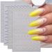 French Line U-Shaped Nail Art Stickers - 8 Sheets Exquisite Decals in Gold, Silver, Black, and Rose Gold for Women and Girls - Buy Online on GoSupps.com