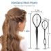 10PCS Hair Styling Comb Sets with Topsy Tail Tool, Clips, and 400PCS Elastic Bands for Women - Black - Buy Online on GoSupps.com