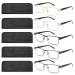 Reading Glasses for Men Blue Light Blocking, Metal Readers Anti Eye Strain/Migraine Computer Eyeglasses 5 Packs/Soft Cases (Brown/Black/Silver/Gunmetal/Gold 1.5) Brown/Black/Silver/Gunmetal/Gold 1.5 x