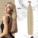 Moresoo Real Hair Extensions - Pre Bonded U Tip Ash Blonde & Platinum Blonde Remy Human Hair #P18/613 | 60cm Keratin Bonding Extensions 1g 50g - Buy Online on GoSupps.com