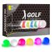 Glow in The Dark Golf Balls, Night Glowing Long Distance LED Golf Ball Colored, Golf Sports Games for Men Women and Children (6 Colors)