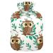 Hot water bottles with cover cute owls hot water bags for pain relief headaches hand and foot warmers 2 liters