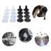 High Heel Protectors  8 Pairs Heel Stoppers & Heel Repair Caps - 4 Sizes Shoe Heel Cover for Women Perfect for Weddings  Grass  Gravel Wetlands(XS S M L) Black clear 8 Pair (Pack of 1)
