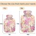 NAANLE 1L Transparent Hot Water Bottle with Lid Floral Watercolor Design for Back Pain Relief Neck Comfort and Heat Cold Therapy - Buy Online on GoSupps.com
