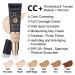 PHOERA Foundation CC+ Cream Anti-Aging Serum SPF 25+ Primer Makeup Set with Kabuki Brushes - 103 Warm Peach + 120 Nude CC Cream - Buy Online on GoSupps.com