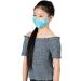 LOFBAZ Washable Adjustable Cloth Face Coverings for Kids & Adults - Light Blue Rabbit Design with Nose Wire & Filter Pocket - Perfect for Ages 4-8 - Buy Online on GoSupps.com