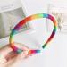 Buy LYWYOUDDKH Women s Autumn Wash Face Plush Headband - Rainbow Striped Elastic Hairband for Styling | International Shipping Available - Buy Online on GoSupps.com