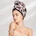 Hair Towel Wrap - Quick Drying Towel Turban for Effortless Style | Retro Red Black Roses Design - Buy Online on GoSupps.com