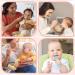2Pcs Silicone Baby Weaning Spoons Set - Toddler Feeding & Training Cutlery Spoon in Morandi Pink/Blue - Buy Online on GoSupps.com
