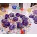 QINJIEJIE Amethyst Crystals - Raw Natural Healing Stones for Polishing Tumbling & Wicca Decor | 0.45 lb Bulk Quartz Gemstones - Buy Online on GoSupps.com