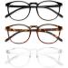 Przene 3 Pack Blue Light Blocking Glasses Women/Men,Retro Round Computer Glasses Anti Eye Strain/UV/Glare, Gaming Glasses. (Black/Crystal/Amber)
