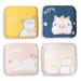 Sanitary Napkin Storage Bag Portable Sanitary Napkin Storage Pouch Pack of 4 Reusable Menstrual Cup Pouch with Zipper 4.7*4.7 inches Teen Feminine Products Bag for Girls Women Ladies(Sheep) Strawberry + Cat + Bear + Sheep