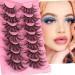 BSLVWG False Eyelashes 7 Pairs Professional Reusable 8D Mink Lashes Natural Waterproof Thick Fluffy Fake Eyelashes Faux Mink Eyelashes Natural Look Russian Strip Lashes (7007)