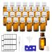 Brown las bottles Drop insert bottle empty glass bottles with 10ml 28pcs white plastic lid portable brown las set for essential oils perfume oils fragrance oil sample 10ml-28p