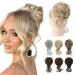 REECHO Messy Bun Hair Piece Tousled Updo Elastic Hair Bun Hair Piece for Women Synthetic Messy Hair Bun Donut Accessories Scrunchies - Blonde with Pale Highlights