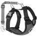 Slowton dog harness with safety belt for car breathable dish Dog seat belt with 2 carabiner hooks for attachment to the seat belt buckle or trunk (gray XS) XS B-gray