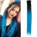 Thin 0.6cm synthetic dreadlock extensions handmade 24 inch 20 strands crochet hair long crochet braids hip-hop style soft dreads hair extensions 24inch-two colors 2-blue#