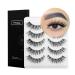 False Eyelashes Wispy Natural Look Lashes 5 Pairs Soft Faux Mink Lashes 3D 6D Volume Fluffy Frihappy Fake Eyelashes Packs DW6 DW6-Sexy