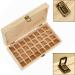 Storage container for essential oils made of wood essential oil box large wooden storage box for 5 ml/15 ml aromatic oils nail polish liquid bottles (32 compartments)