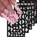 5D Embossed White Flowers Nail Stickers 5 Sheets Self-Adhesive Flowers Nail Decals Spring Floral Nail Art Rose Butterfly Stickers for Nail Art 3D Acrylic Flowers for Nails Manicure Decor 5d White Flowers