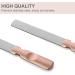 Stainless Steel Nail File Set with Rose Gold Handle and Leather Case - Double Sided Nail Filer for Women, Men, Girls - 2 Pieces - Buy Online on GoSupps.com
