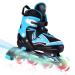Inline Skates for Kids Girls Boys with Full Light Up Wheels, Adjustable Roller Blades for Toddler Youth Beginner Adults Indoor Outdoor Skating Blue Medium - Big Kids (2Y-5Y US)