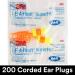 3M Ear Plugs 200/Box - E-A-Rsoft SuperFit 311-1254 Corded Foam Hearing Protection NRR 33 for Drilling Grinding Welding & More | Buy Internationally - Buy Online on GoSupps.com