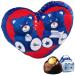 Baci Perugina Fondente Luisa Blue and Red Plush Bear Heart Cushion with Zipper 75g