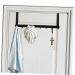 Key Holder Hook 8 Hook Over The Door Rack Door Towel Hanger Behind Door Coat Hooks Scarf Hook Wall-Mounted Coat Rack Over Door Hook Hat Hanger Space Aluminum Door Back Door Hanger