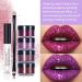 Prevessel Glitter Lip Kit - 4 Metallic Colors Long-Lasting Glossy Lipsticks & Glitter Powder - Ideal for Parties & Carnivals - Includes Lip Primer & Brush - Buy Online on GoSupps.com