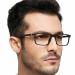 OCCI CHIARI Men's Blue Light Blocking Glasses Small Mens Glasses Spring Hinge (Black No Degree) A-black 0.0 x