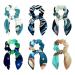 6 Pieces Bow Hair Scrunchies Rabbit Bunny Ear Scrunchies Animal Zebra Pattern Bow Bowknot Scrunchies Bobbles Elastic Hair Ties Ropes Ponytail Holder Accessories for Women Girls Color 9