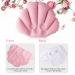 Inflatable Terry Cloth Bath Pillow for Tub - 10x12inch Headrest with Suction Cups for Neck Support - Pink & Blue - Buy Online on GoSupps.com