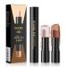 Contour Stick  Cream Contour Stick Makeup  2 in 1 Highlight and Contour Stick  Face Makeup Wonder Stick  Face Brightens & Shades Pencil  Peachy & Hazelnut(01)