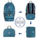 WATERFLY 20L Packable Backpack - Ultralight Foldable Daypack for Travel, Hiking & Camping - A-teal Blue - Men's and Women's - Buy Online on GoSupps.com