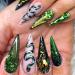 Green snake pattern European and American wearable nails ins style nail art patches flash autumn and winter medium water drop almond nail pieces fake nail patches 1 count (Pack of 1) - Buy Online on GoSupps.com
