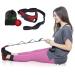 Lumia Wellness Foot Stretcher & Calf Stretcher for Plantar Fasciitis with Massage Ball, Achilles Tendinitis, Foot Drop, Yoga Foot & Leg Stretching Strap (Red)