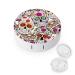 Halloween Sugar Skulls Round Case For Contact Lens Kit Storage Box with Mirror Printed