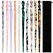 10 Pieces Acetate Hair Sticks Leopard Print Hair Pins, Tortoise Shell Hairpin Vintage Hair Chopsticks Retro Hairpins Disk, Hair Accessories for Women Girls (Classic)