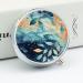 Round Watercolor Pattern Pill Box - 3 Compartment Portable Medicine Organizer | Decorative Metal Pocket Pill Case - Style 12 - Buy Online on GoSupps.com